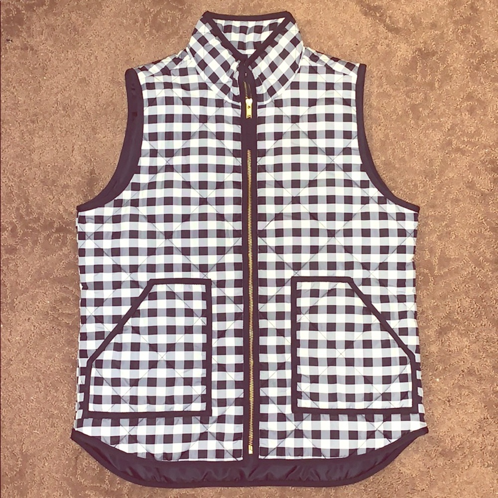 Navy Blue Gingham Vest, J.Crew